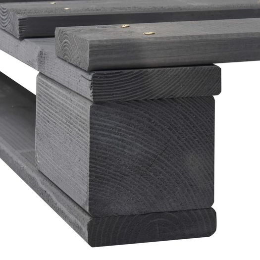 Pallet Bed Frame Grey Solid Pine Wood 100x200 cm