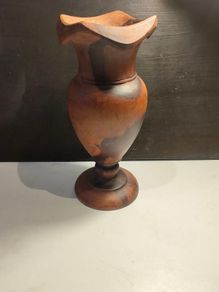Vintage 10" Burr Walnut Vase