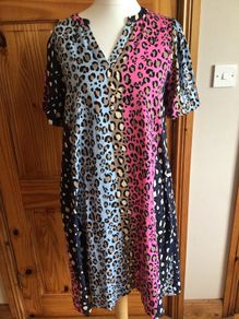 Ladies Annime blue and pink print A Line Dress size M includes postage