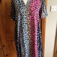 Ladies Annime blue and pink print A Line Dress size M includes postage