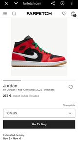 Nike Air Jordan 1  Mid:    SIZE US 10.5 / UK 9.5