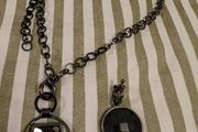Dyrberg/Kern Gunmetal Necklace with Faceted Pendants