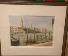 Venice watercolour painting signed free postage