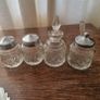 Vintage Glass Condiment Set with Tray Image 8