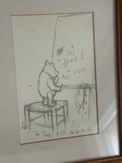 Framed EH Shepard Classic Winnie the Pooh Pencil Sketch Prints (64 x 30cm)