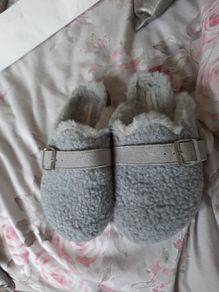 grey teddy fleece shoes from green treat