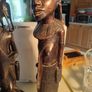 African male and female - wooden sculptures - wood carving - Africa - Ghana - second half of the 20th century Image 8