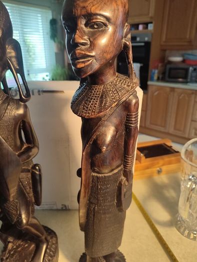 African male and female - wooden sculptures - wood carving - Africa - Ghana - second half of the 20th century