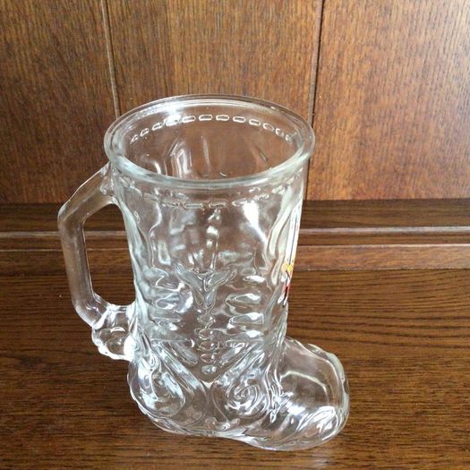 Glass boot beer glass Wild Jacks Florida Bar Mancave