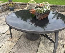 Patio glass table
