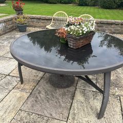 Patio glass table