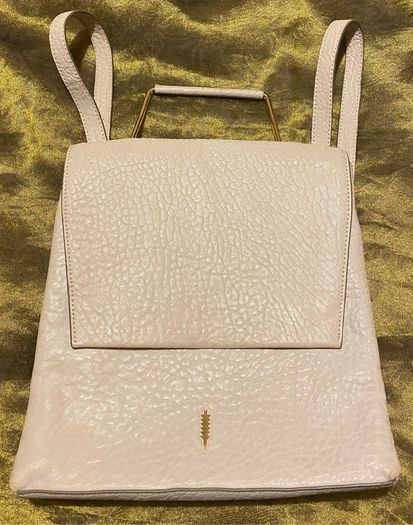 Thacker New York Cream Leather Backpack/crossbody Bag