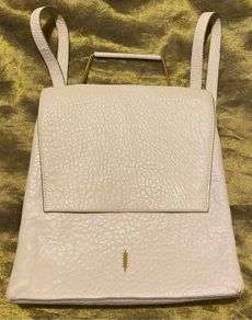 Thacker New York Cream Leather Backpack/crossbody Bag