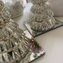 ShabbyChic Set of 2 Crackled Glass Candle Holders and Also Laura Ashley Mirror Bases for sale too 2e each Image 2