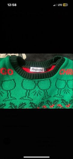 Christmas sweater Tanqueray size large