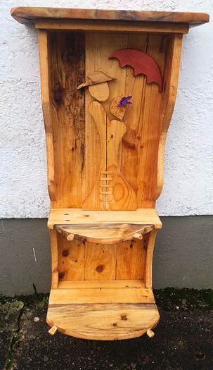 NEW Rustic Driftwood Couple Floating Shelf