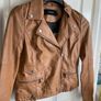 Vero Moda tan leather look biker jacket NWT size S UK 8 Image 2