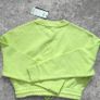 Tommy Jeans Stunning Neon Lime Green Cropped Sweatshirt Size L Y2K Drawstring Waist BNWT Image 5