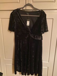 New Look Black Velvet Dress