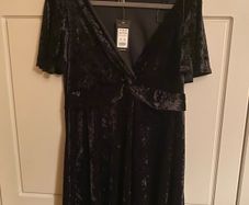 New Look Black Velvet Dress