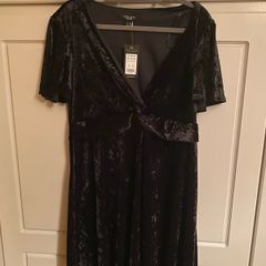 New Look Black Velvet Dress
