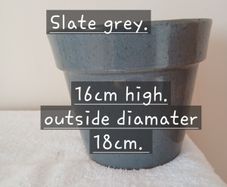Glazed Terracotta Planter Pot.  Slate grey.