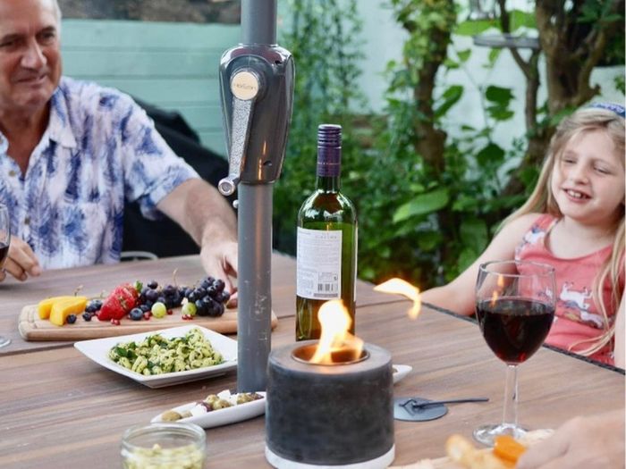 Concrete Table Top Fire Pit - Bioethanol Fire, Smokeless Fire Pit, Fire Bowl, Mini Personal Fireplace for Indoor and Outdoor Use (FREE POSTAGE)