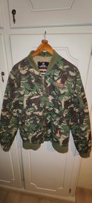 SUPERDRY Rookie Duty Splatter Bomber Jacket Size Large NWT