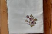Sheer White and Floral Curtains 150 x 152 cms
