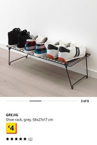 Shoe rack IKEA, foldable , black, like new (13 racks available)