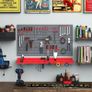54 Pcs On-Wall Tool Equipment Holding Pegboard Home DIY Garage Organiser DIY w/ 50 Pegs 2 Shelves Image 8