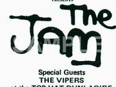 The Jam with The Vipers. Top Hat, Dun Laoghaire. 20 Oct 1978 Concert Poster Reproduction.