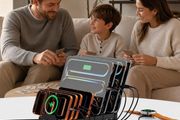 320W GaN Charging Station for Multiple Devices, 10 Cables, Black  10-Port USB-C Charger with Dual 65W PD Laptop Charging, 5 USB-C &amp; 5 USB-A, Desk Organizer for MacBook, iPhone, iPad &amp; Tablets