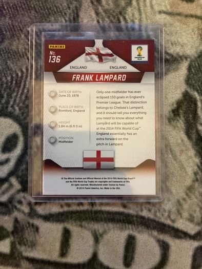 Frank Lampard 2014 World cup prizm card