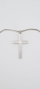 925 vintage sterling silver necklace and cross pendant