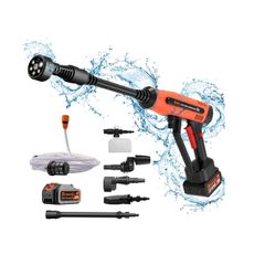 Portable Pressure Washer, Bravolu 500 PSI Cordless Pressure Washer with Accessory Kit, 4.0Ah Battery Powered Pressure Washer with 6 in 1 Multifunction Nozzle, Ideal for Cars Boats Garden