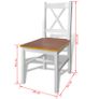 5 Piece Dining Set Brown and White Image 5