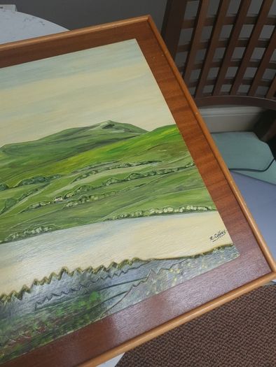 Vintage Woodcut Mount Errigal Scene