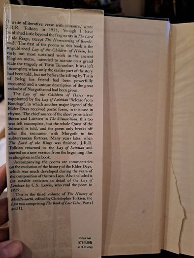1st ed The Lays of Beleriand J.R.R. Tolkien