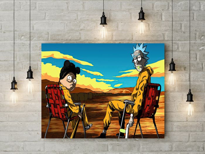 Breaking bad movie and rick and morty printed Wall picture 3mm foamex board printed picture on it wall board wall decor wall art picture