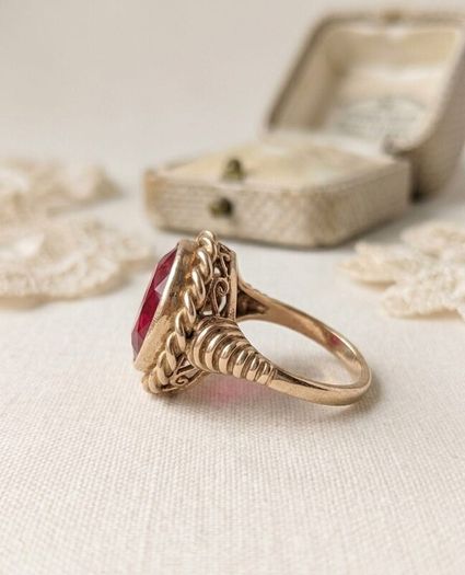 Real 14k Gold Ring with Ruby