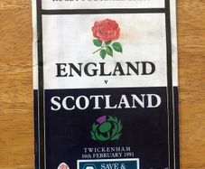 1991 England Vs Scotland Rugby Programme