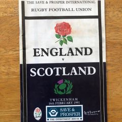1991 England Vs Scotland Rugby Programme