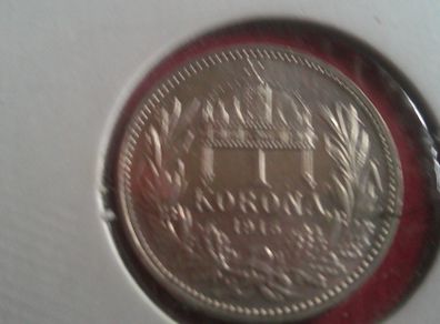 Hungary 1915 1 korona Unc .835 silver