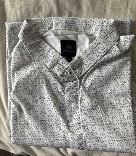 Armani Exchange White Logo Print Shirt  XL