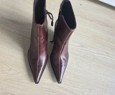Dark brown Leather ankle boots