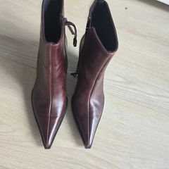 Dark brown Leather ankle boots