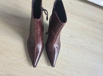 Dark brown Leather ankle boots