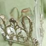 Antique Sterling Silver Handcrafted Square Container With Leaf Applique (glass Slightly Chipped) Image 8