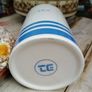 Tea storage jar, utensils storage, blue stipe Image 3